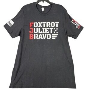 Foxtrot Juliet Bravo Mens Shirt XXL Black Crusader Outlet Graphic‎ Patriotic
